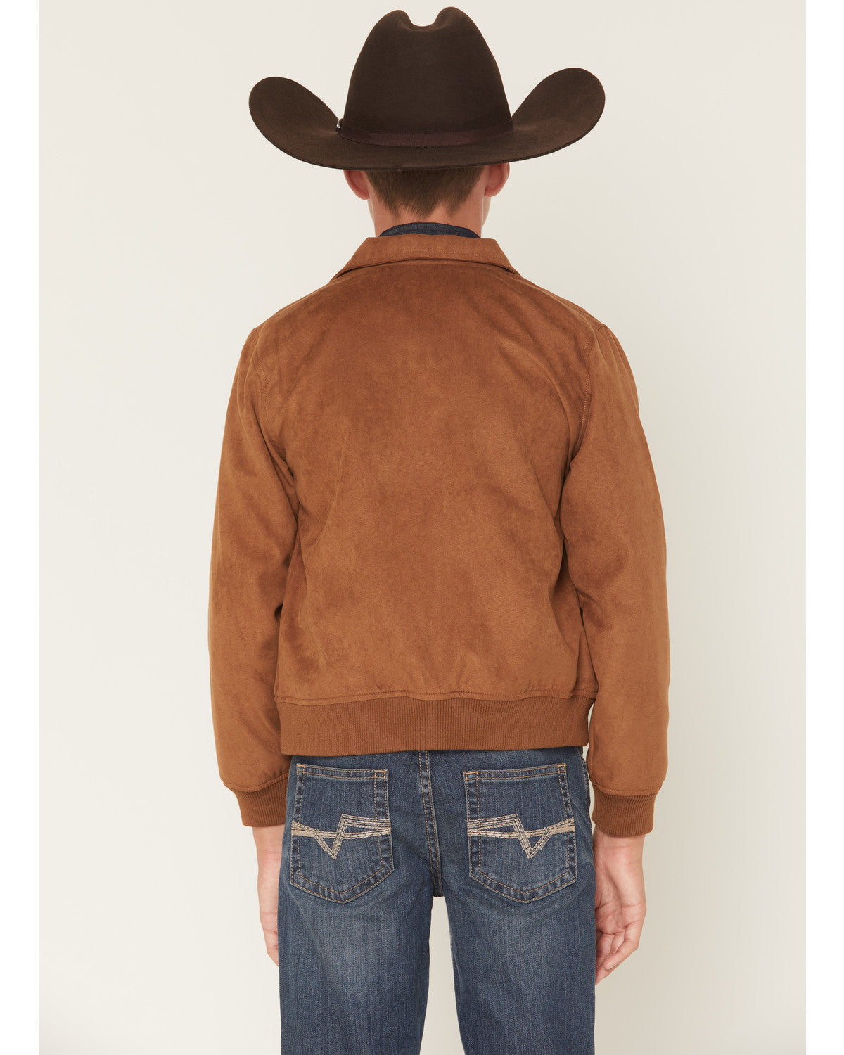 Boys' Harrington Faux Suede Bomber Jacket Lt Brown