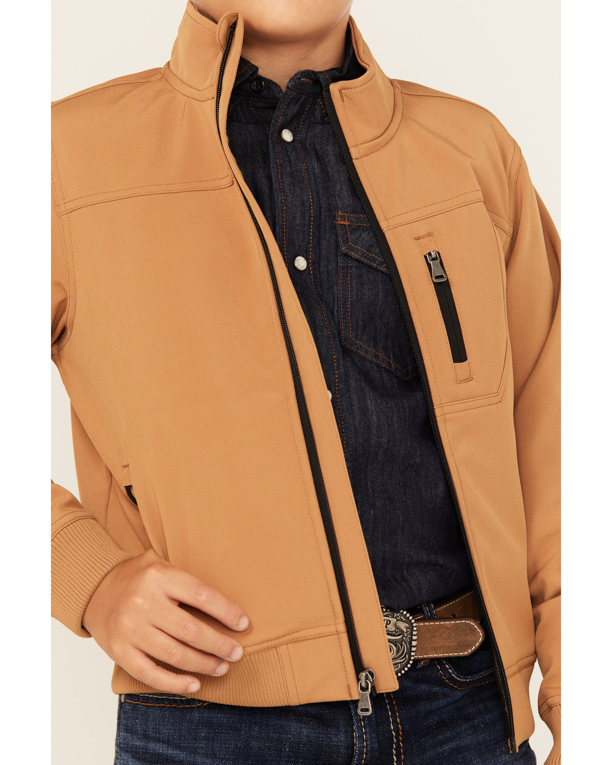 Boys' Coolville Softshell Bomber Jacket Lt Brown
