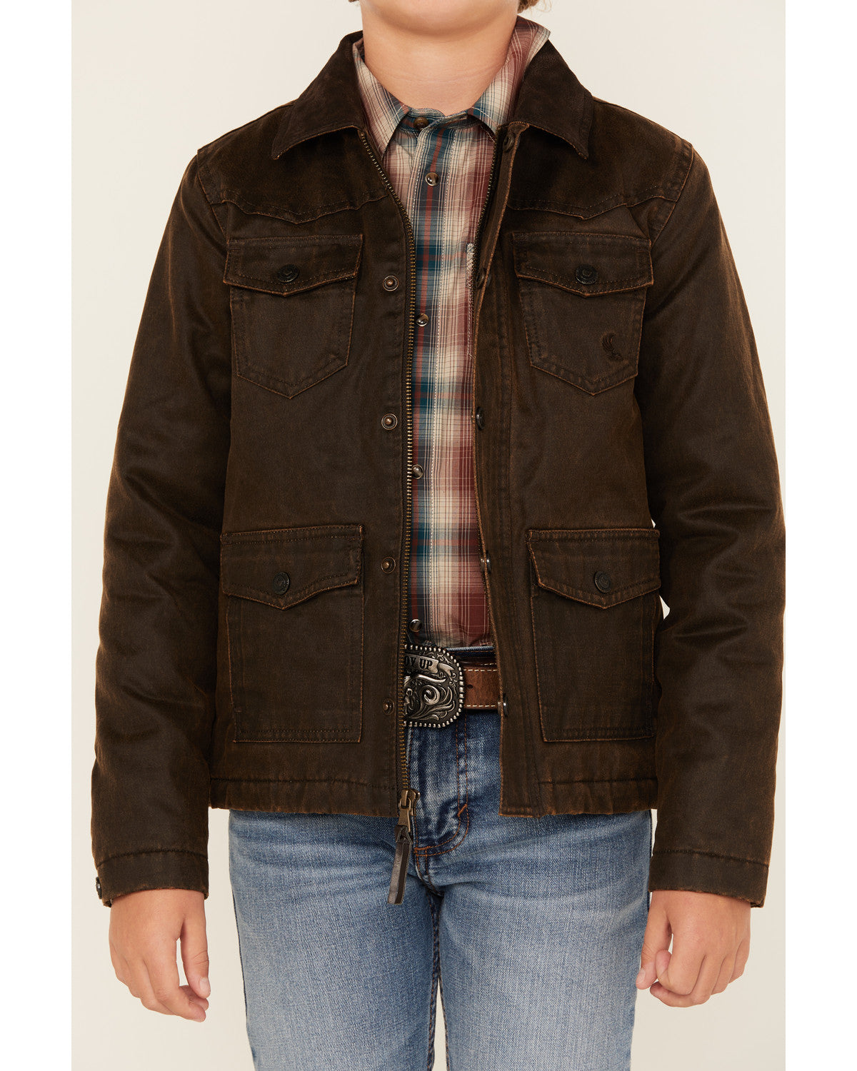 Boys' Road Dust Oil Skin Jacket Brown