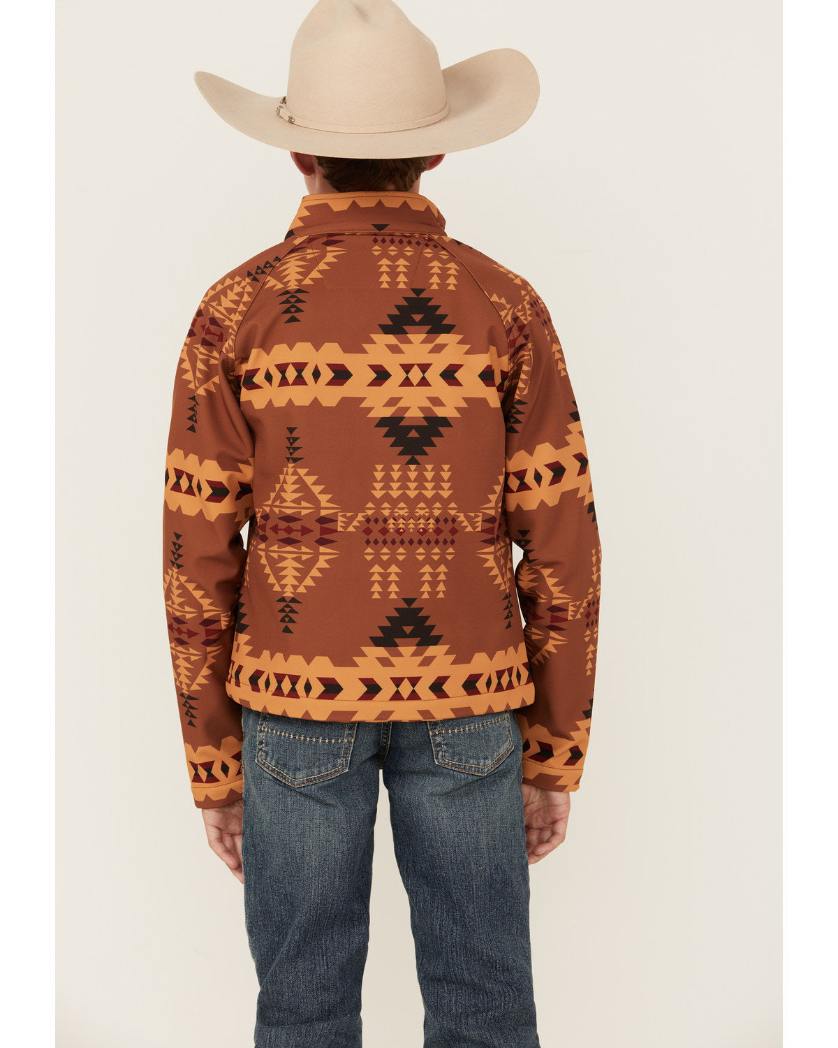 Boys' Stampede Southwestern Print Softshell Jacket Tan