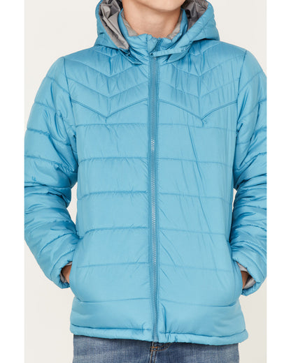 Boys' Hooded Puffer Jacket Grey