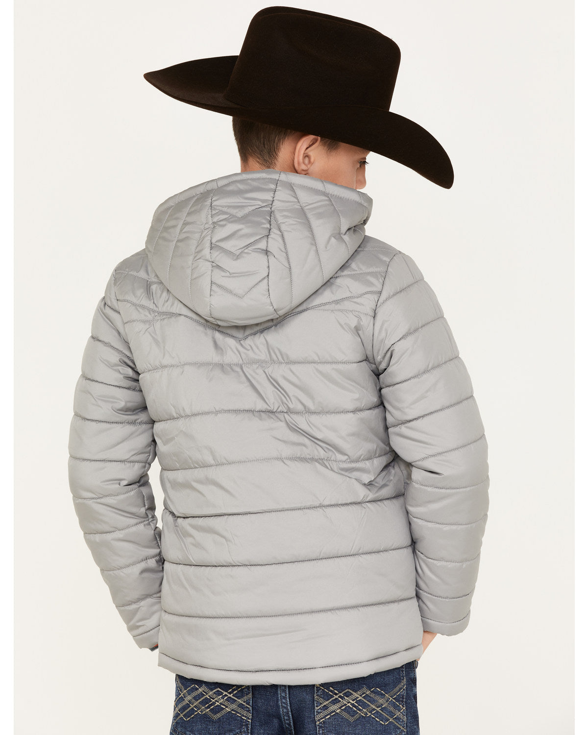 Boys' Hooded Puffer Jacket Grey