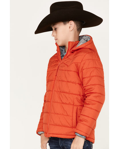 Boys' Hooded Puffer Jacket Grey