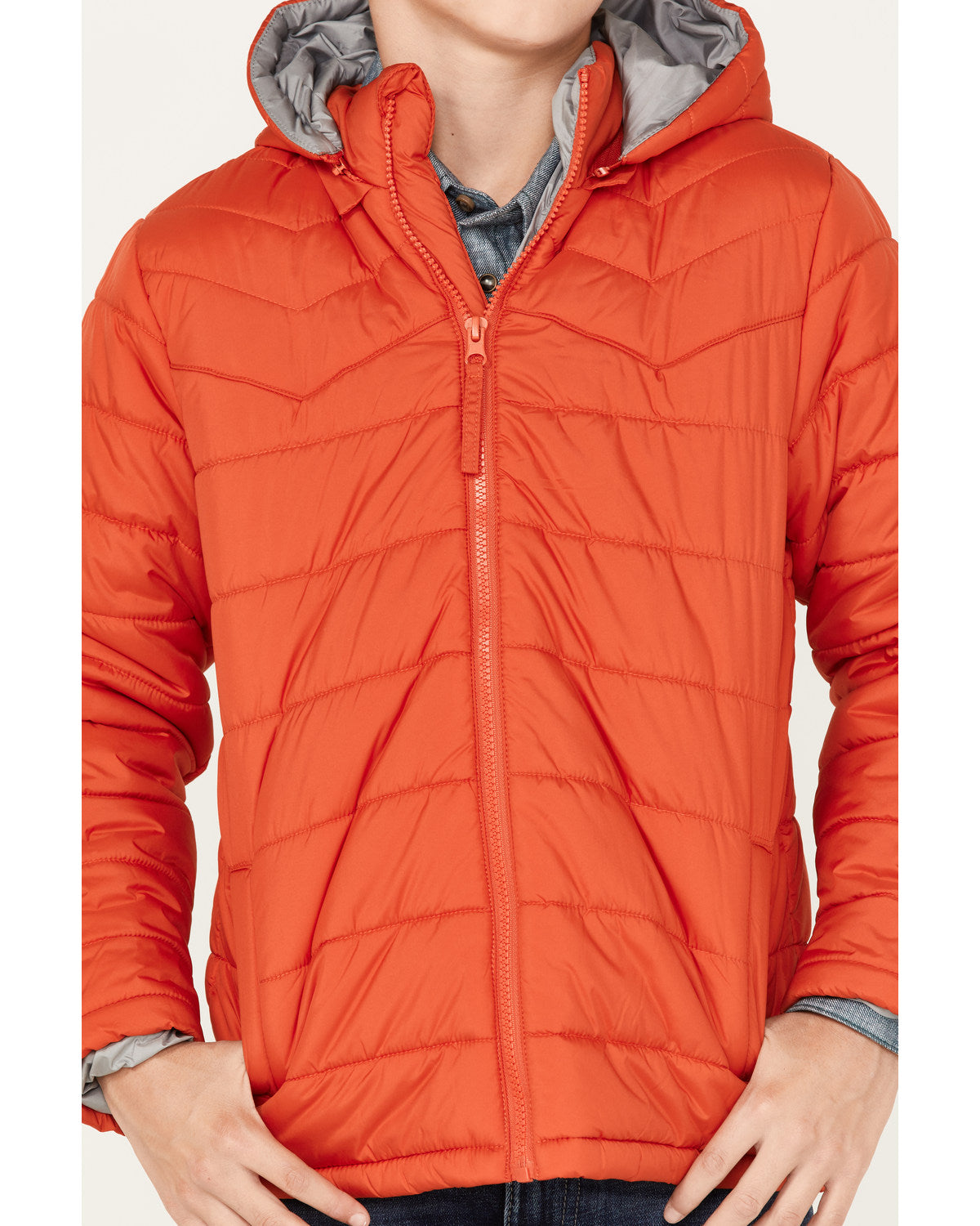 Boys' Hooded Puffer Jacket Grey