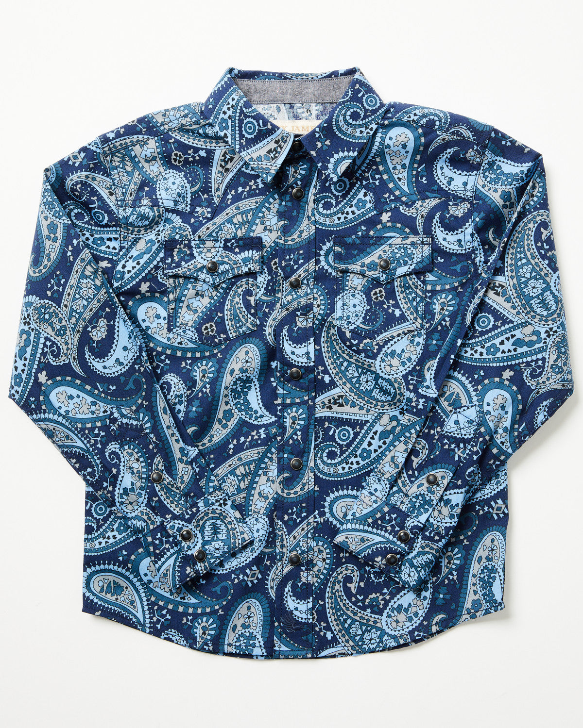 Toddler Boys' Westward Paisley Print Long Sleeve Snap Weste Navy