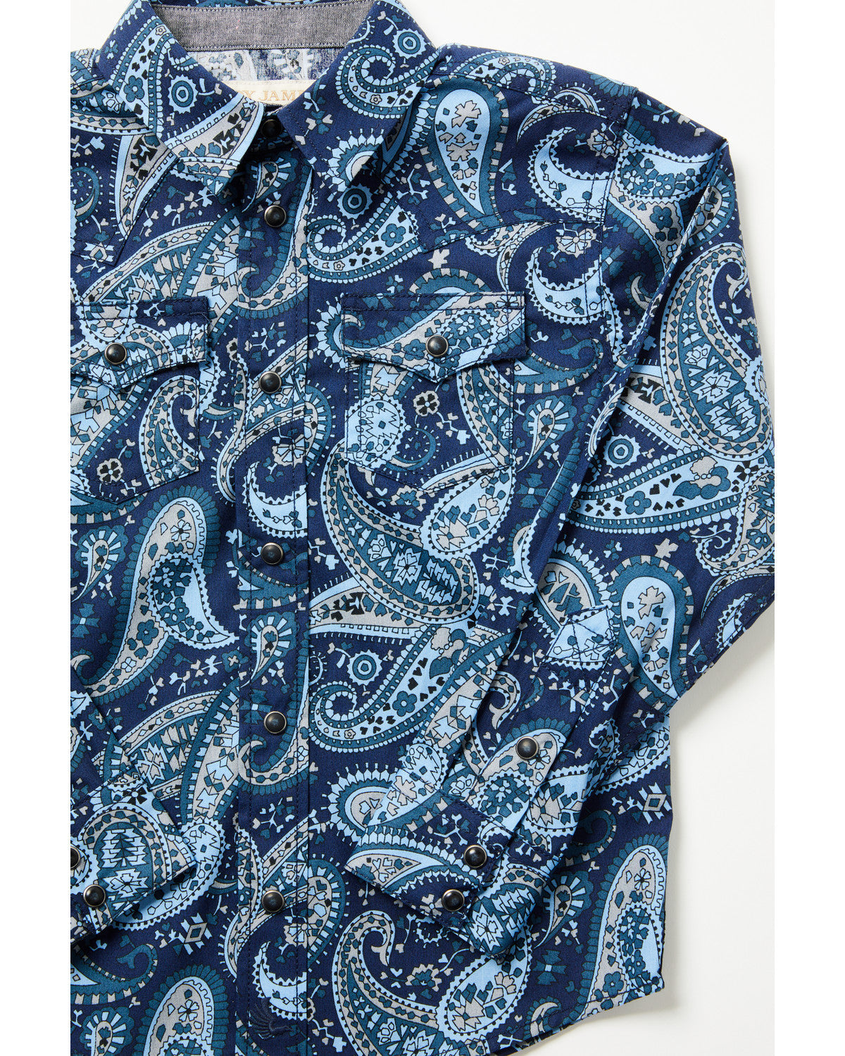 Toddler Boys' Westward Paisley Print Long Sleeve Snap Weste Navy
