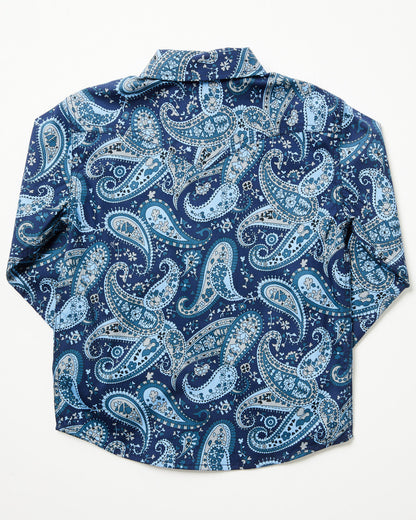 Toddler Boys' Westward Paisley Print Long Sleeve Snap Weste Navy