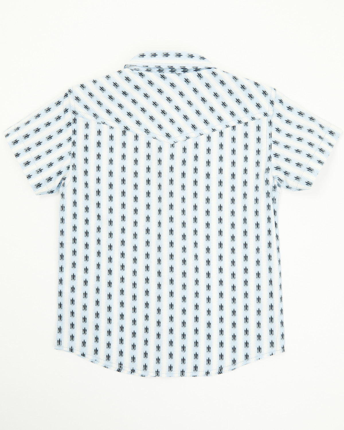 Toddler Boys' Outlaw Pass Striped Print Short Sleeve Snap W White