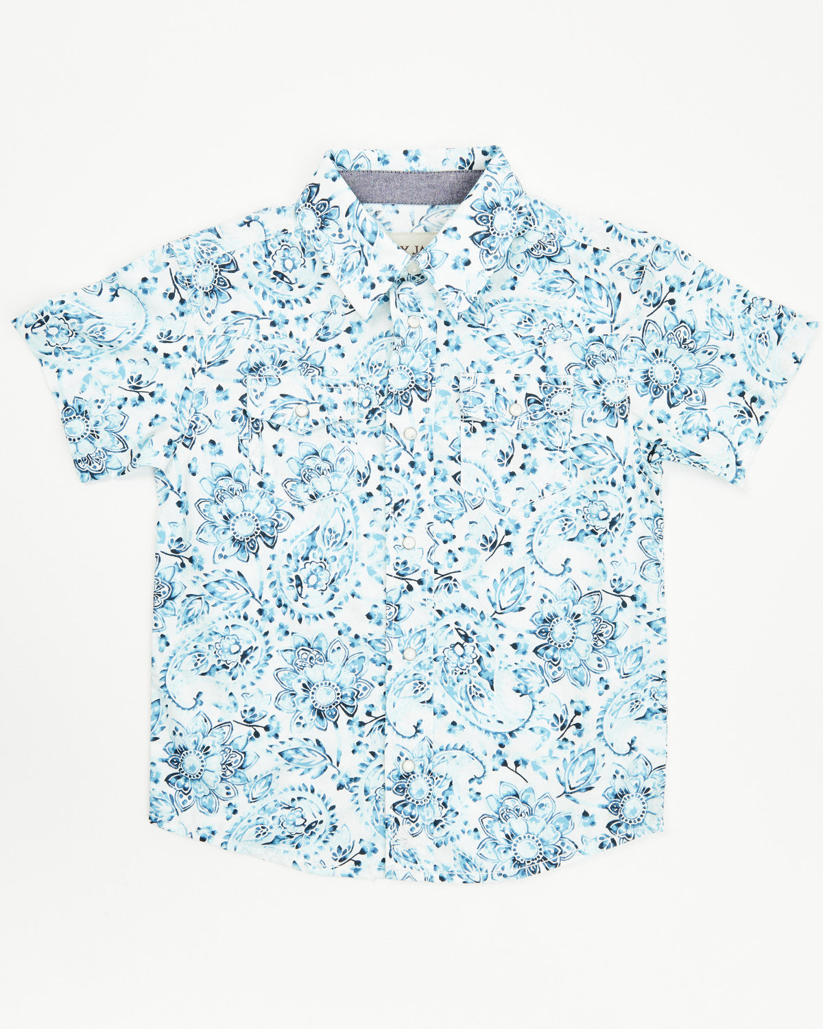 Toddler Boys' Frontier Threads Paisley Print Short Sleeve S White