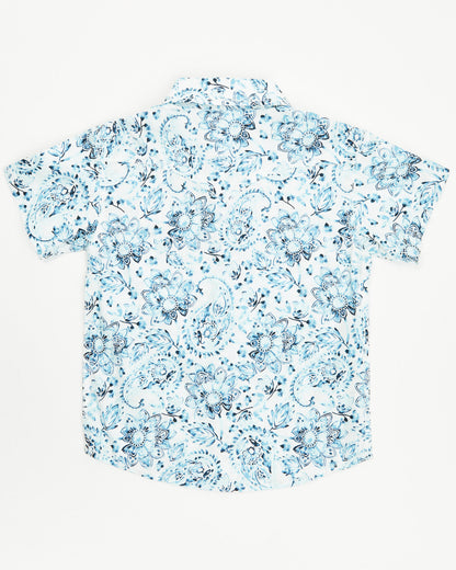Toddler Boys' Frontier Threads Paisley Print Short Sleeve S White