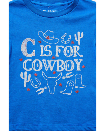 Toddler Boys' C Is For Cowboy Short Sleeve Graphic T-Shirt Royal Blue
