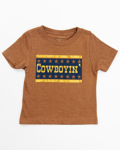 Toddler Boys' Cowboyin' Short Sleeve Graphic T-Shirt Caramel