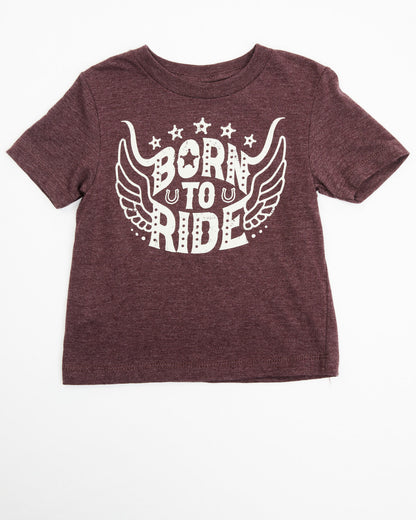 Toddler Boys' Born To Ride Short Sleeve Graphic Tee Burgundy