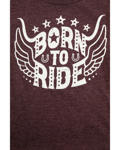 Toddler Boys' Born To Ride Short Sleeve Graphic Tee Burgundy
