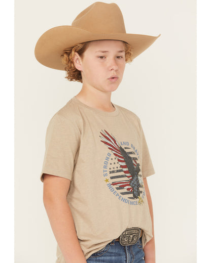Boys' Hit Strong And Brave Short Sleeve Graphic T-Shirt Tan