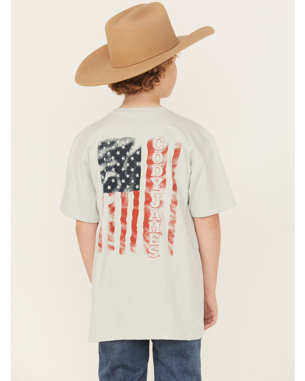 Boys' Rugged Flag Short Sleeve T-Shirt Silver