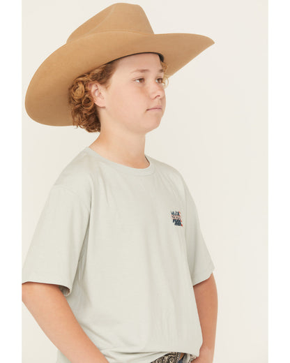 Boys' Rugged Flag Short Sleeve T-Shirt Silver