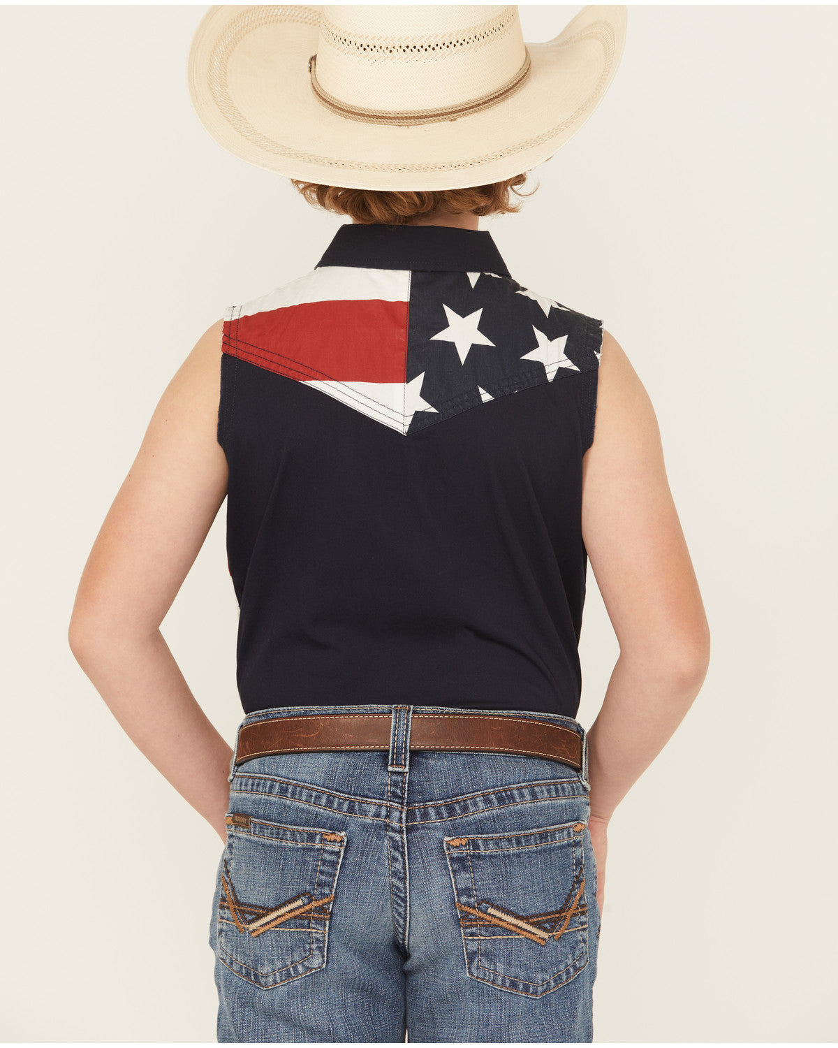 Boys' 2nd Amendment Bubba Sleeveless Snap Western Shirt Red