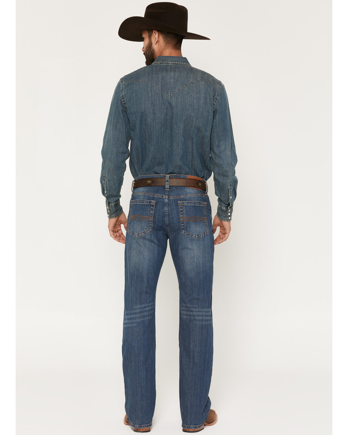 Men's Wolfstooth Wash Duke Relaxed Bootcut Stretch Denim Je Blue