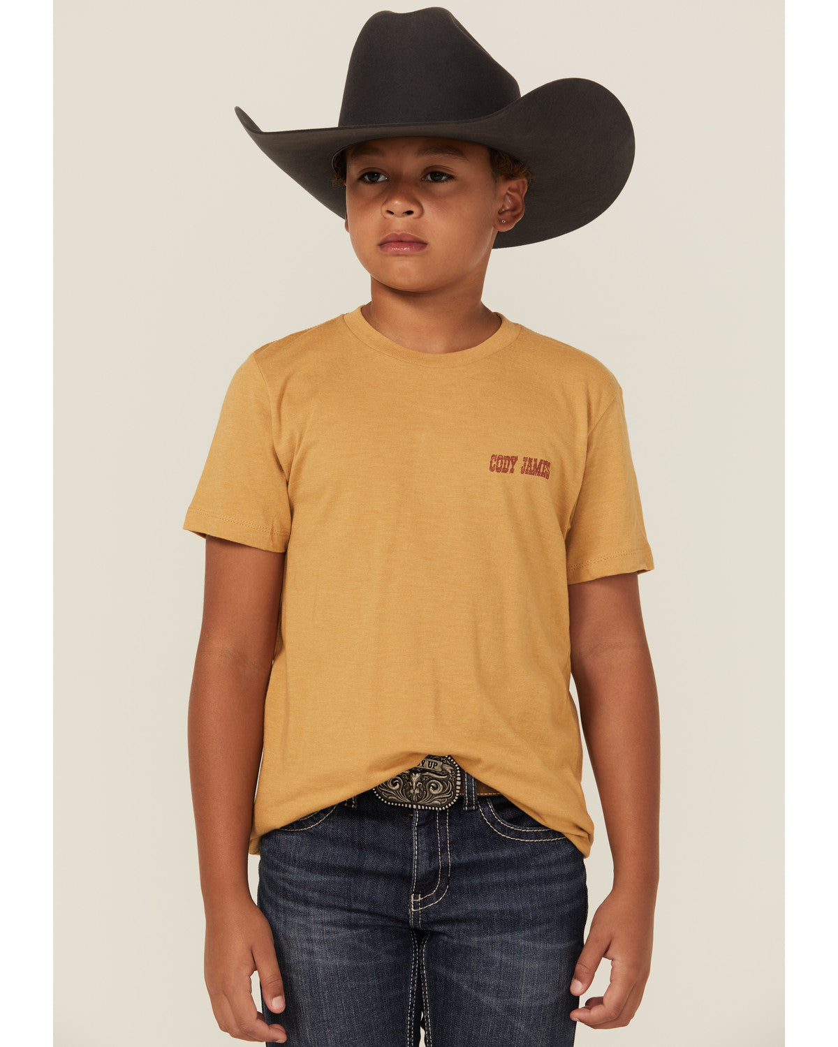 Boys' Cowboy Short Sleeve Graphic T-Shirt Tan