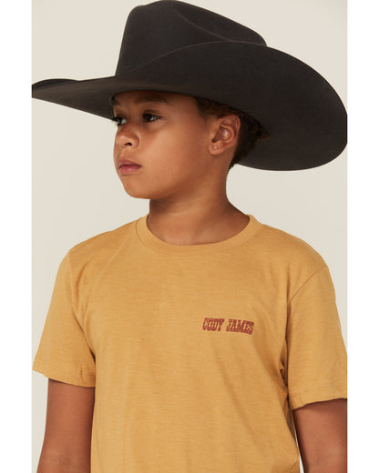 Boys' Cowboy Short Sleeve Graphic T-Shirt Tan