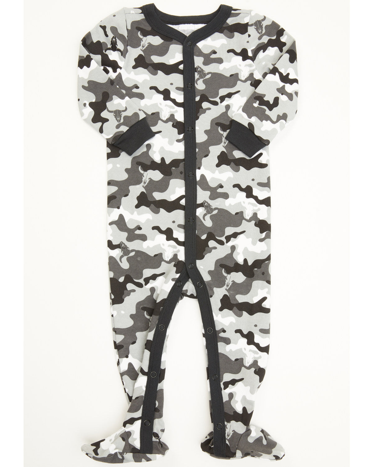Infant Boys' Printed Jersey Steer Head & Camo Sleep Set Black