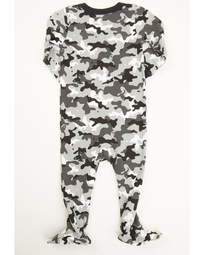 Infant Boys' Printed Jersey Steer Head & Camo Sleep Set Black