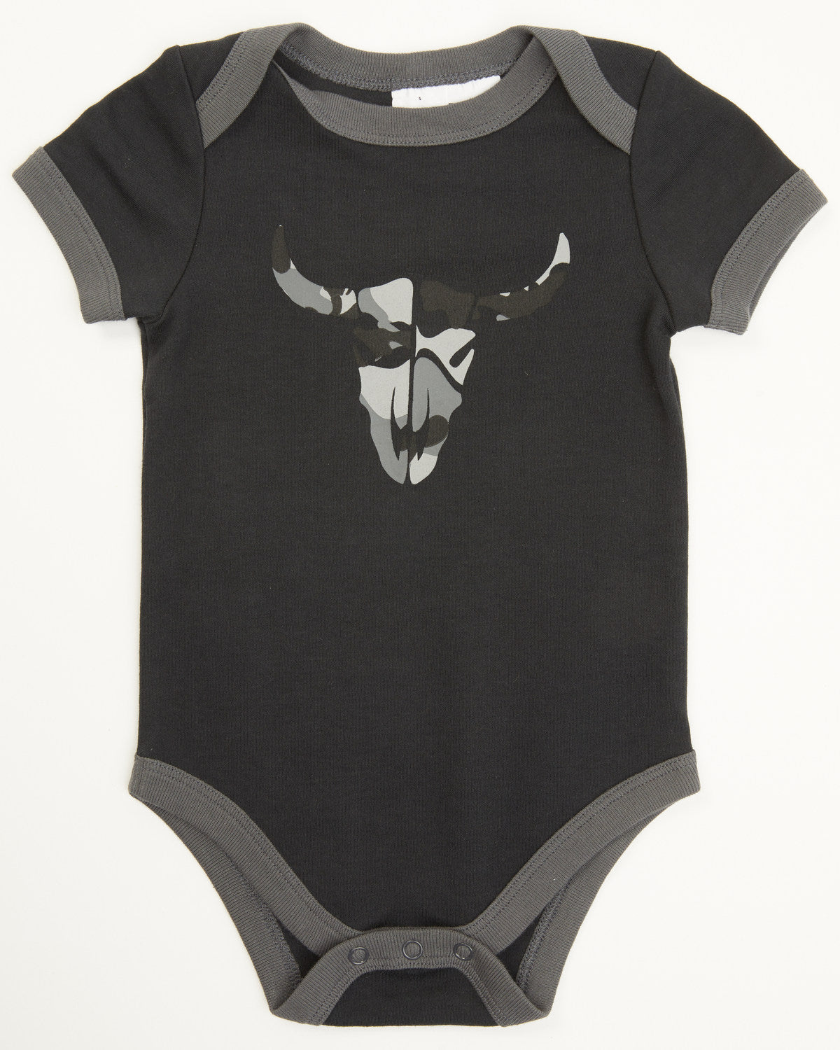 Infant Boys' Printed Jersey Steer Head & Camo Sleep Set Black