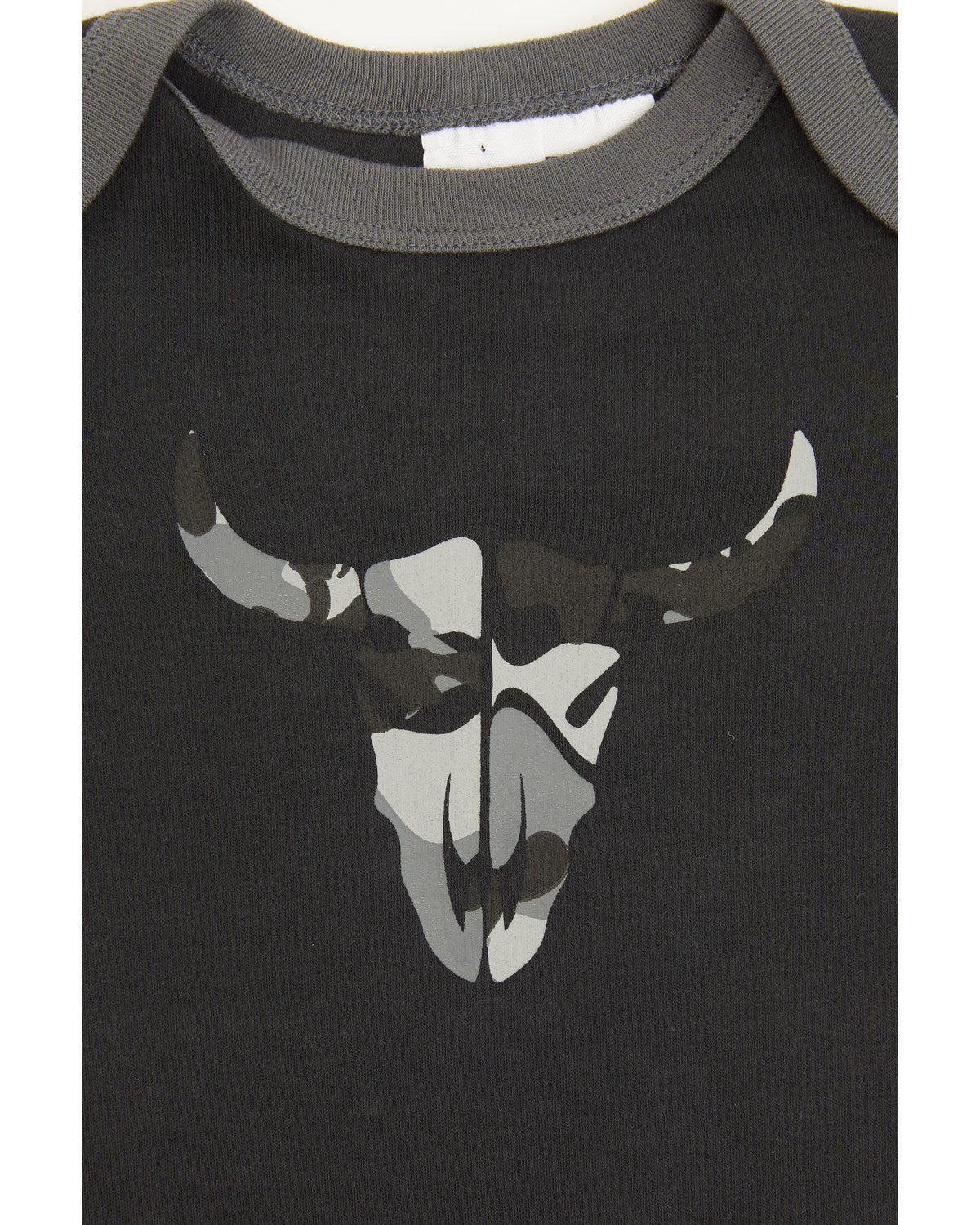 Infant Boys' Printed Jersey Steer Head & Camo Sleep Set Black