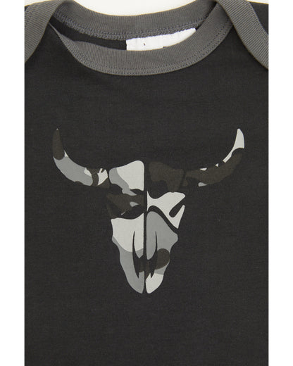 Infant Boys' Printed Jersey Steer Head & Camo Sleep Set Black