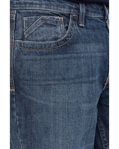 Men's FR Medium Wash Slim Straight Jeans Blue