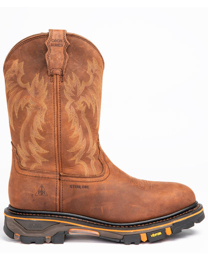 Men's 11" Waterproof Decimator Western Work Boots - Steel T Brown