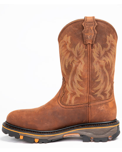 Men's 11" Waterproof Decimator Western Work Boots - Steel T Brown