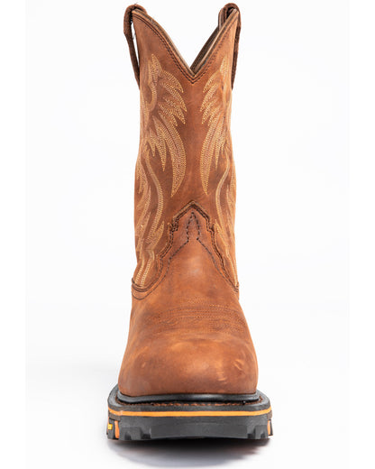 Men's 11" Waterproof Decimator Western Work Boots - Steel T Brown