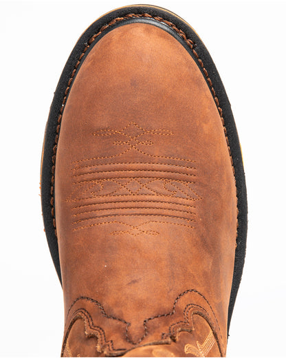 Men's 11" Waterproof Decimator Western Work Boots - Steel T Brown