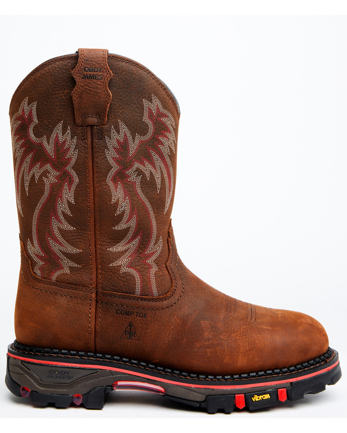 Men's 11" Decimator Dirty Dog Pull On Work Boots - Composit Brown