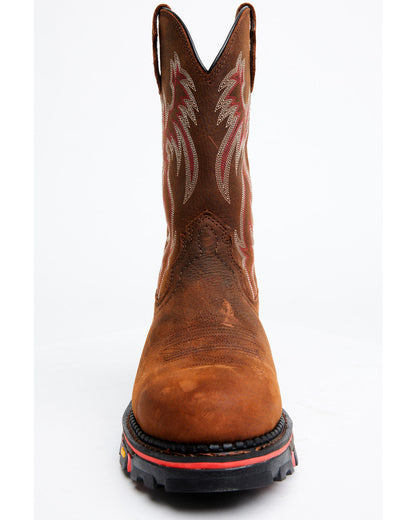 Men's 11" Decimator Dirty Dog Pull On Work Boots - Composit Brown