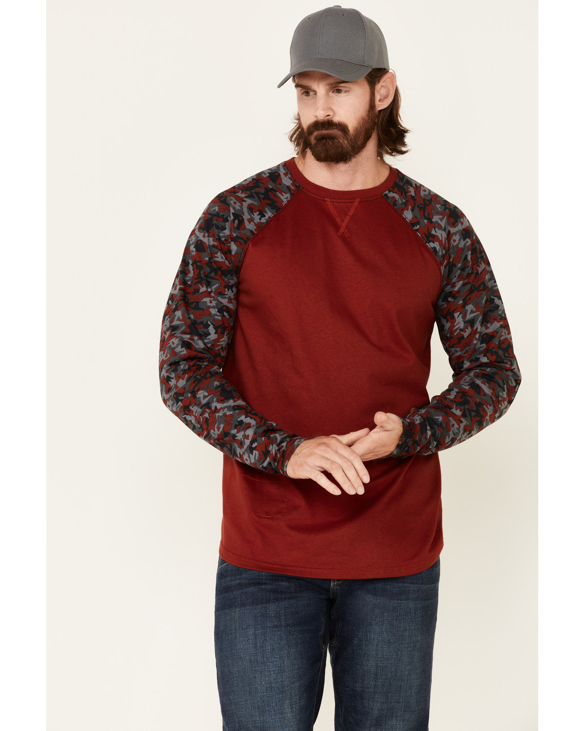 Men's FR Chili Long Sleeve Work Raglan T-Shirt Chilli