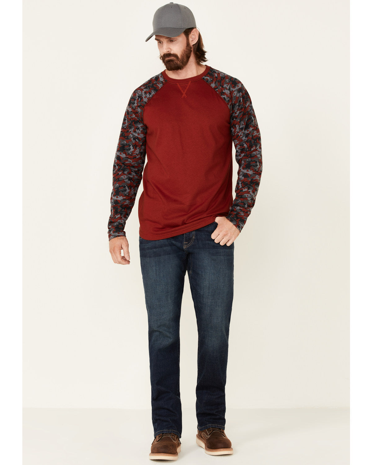 Men's FR Chili Long Sleeve Work Raglan T-Shirt Chilli