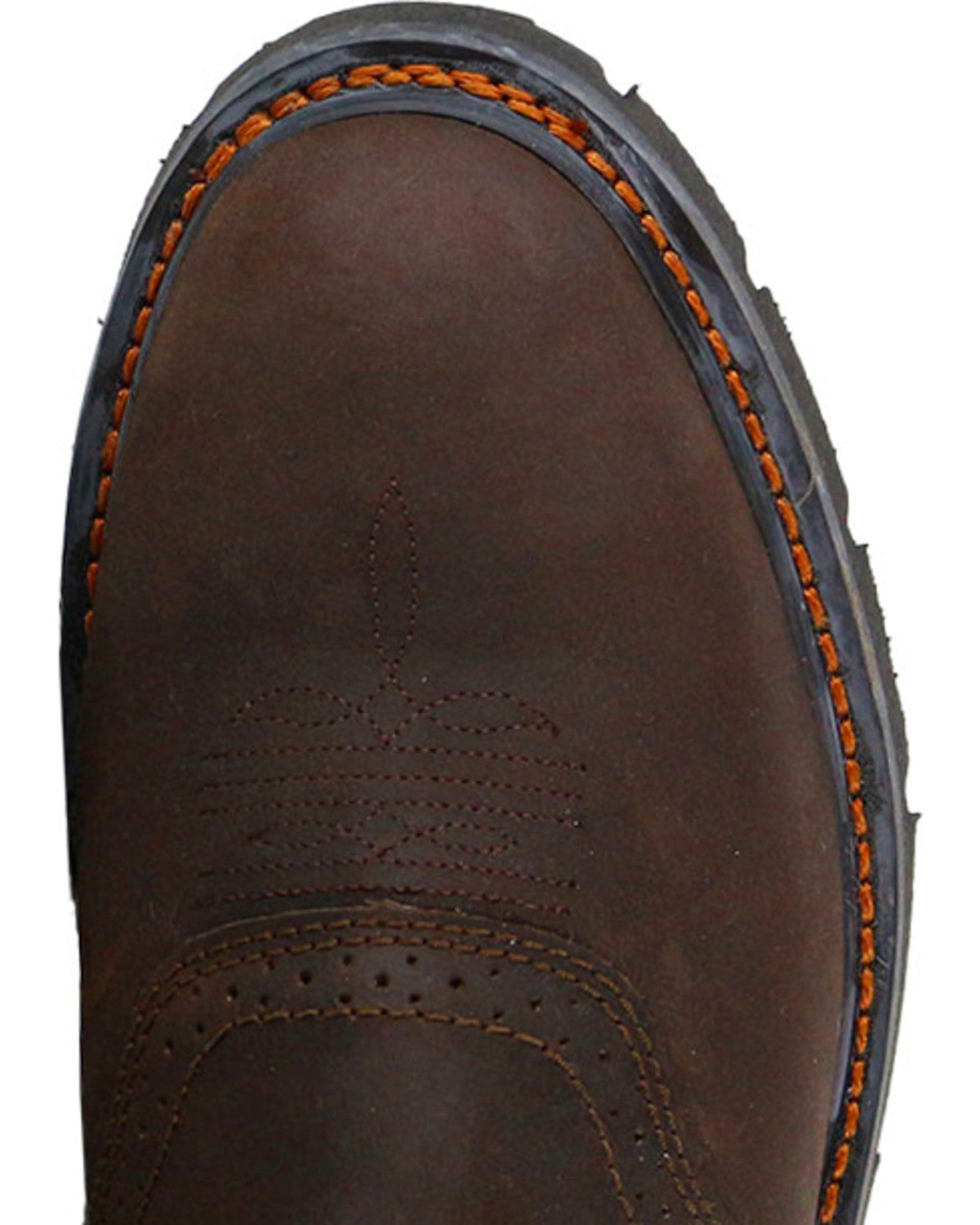 Men's Mustang Western Pull-On Work Boots - Soft Toe Brown