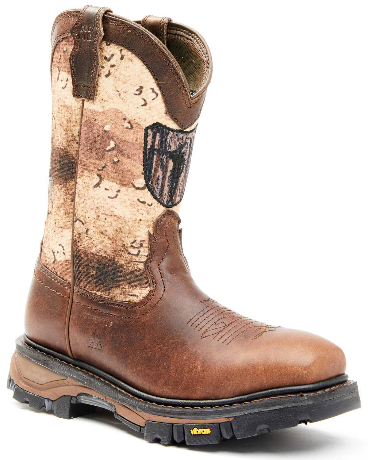 Men's 11" Camo Flag Decimator Work Boot - Composite Toe Brown