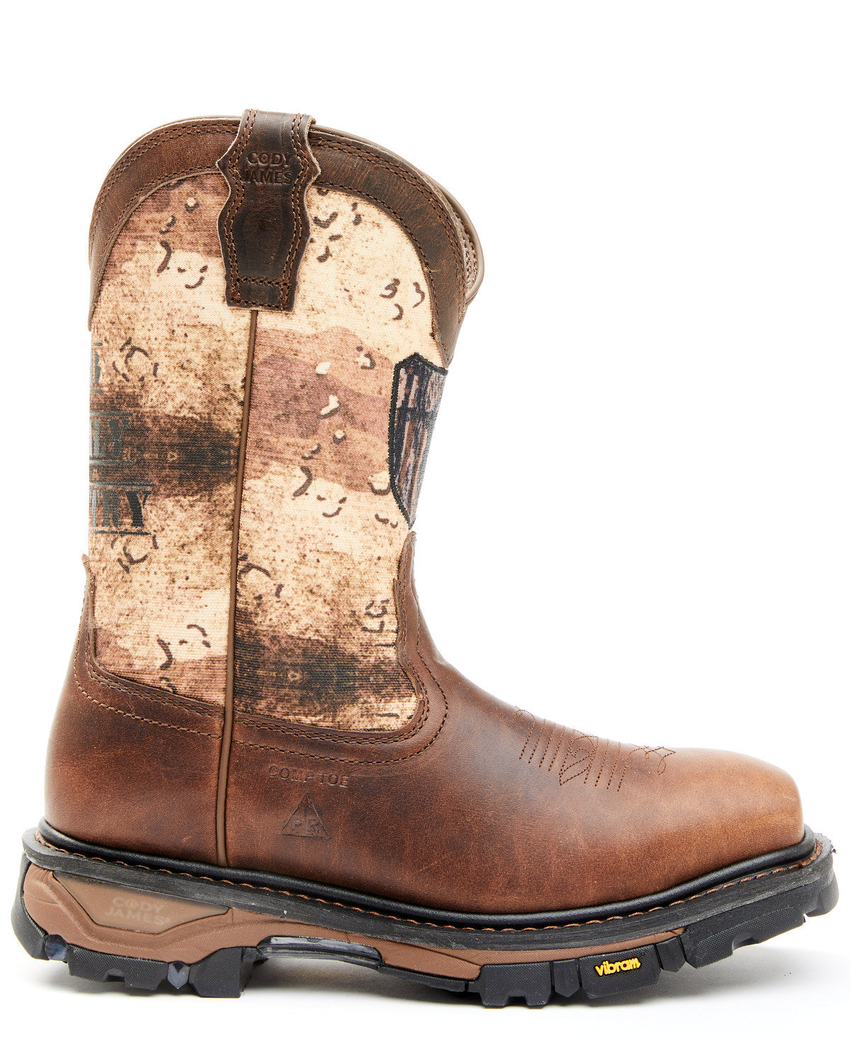 Men's 11" Camo Flag Decimator Work Boot - Composite Toe Brown