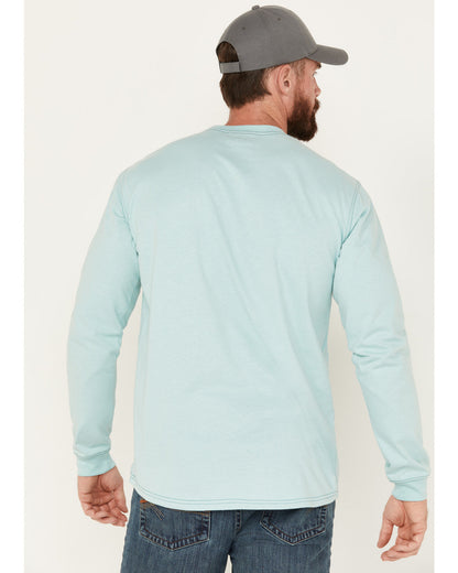 Men's FR Logo Long Sleeve Stretch Work T-Shirt Aqua