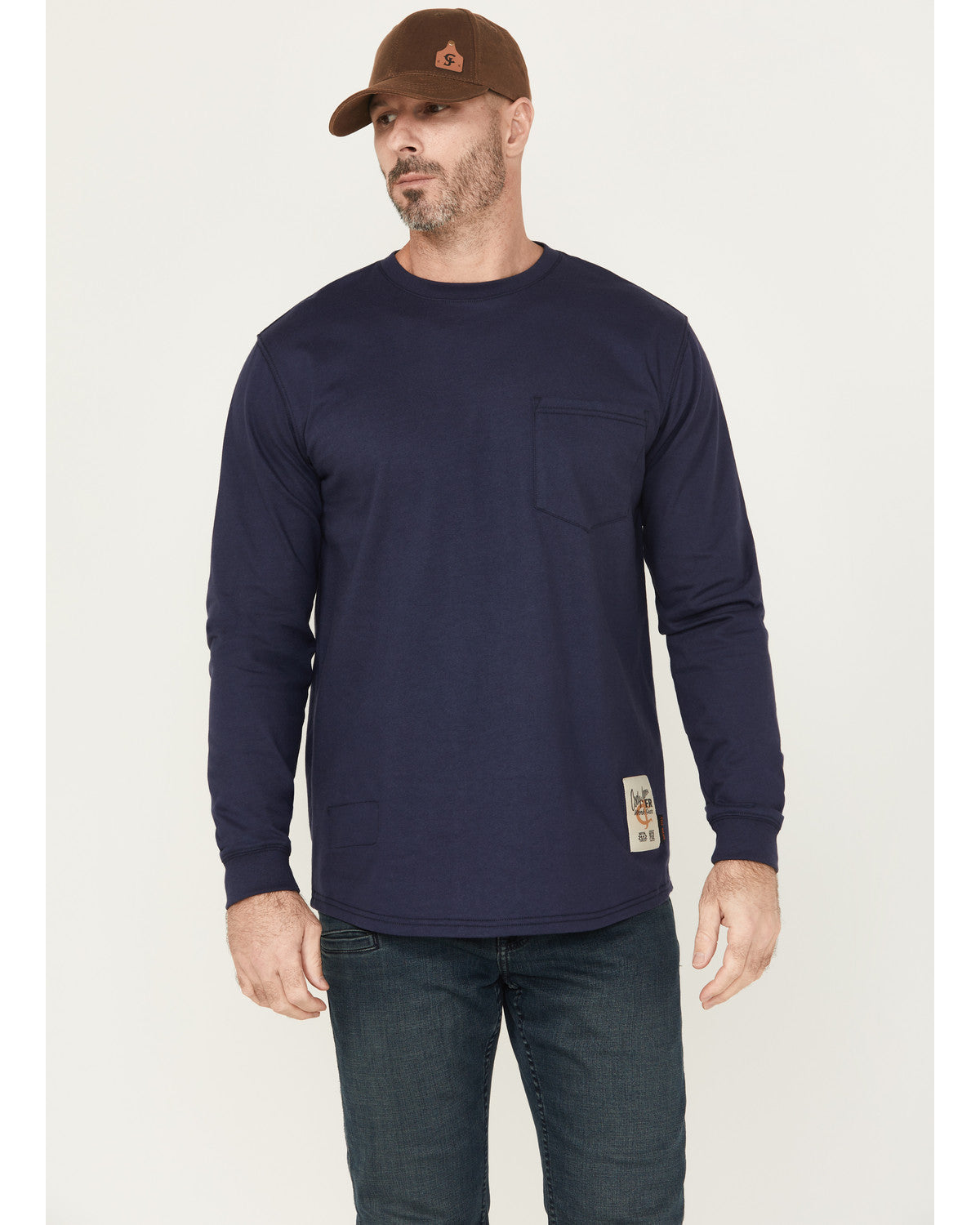 Men's FR Eagle Long Sleeve Graphic Work T-Shirt Navy