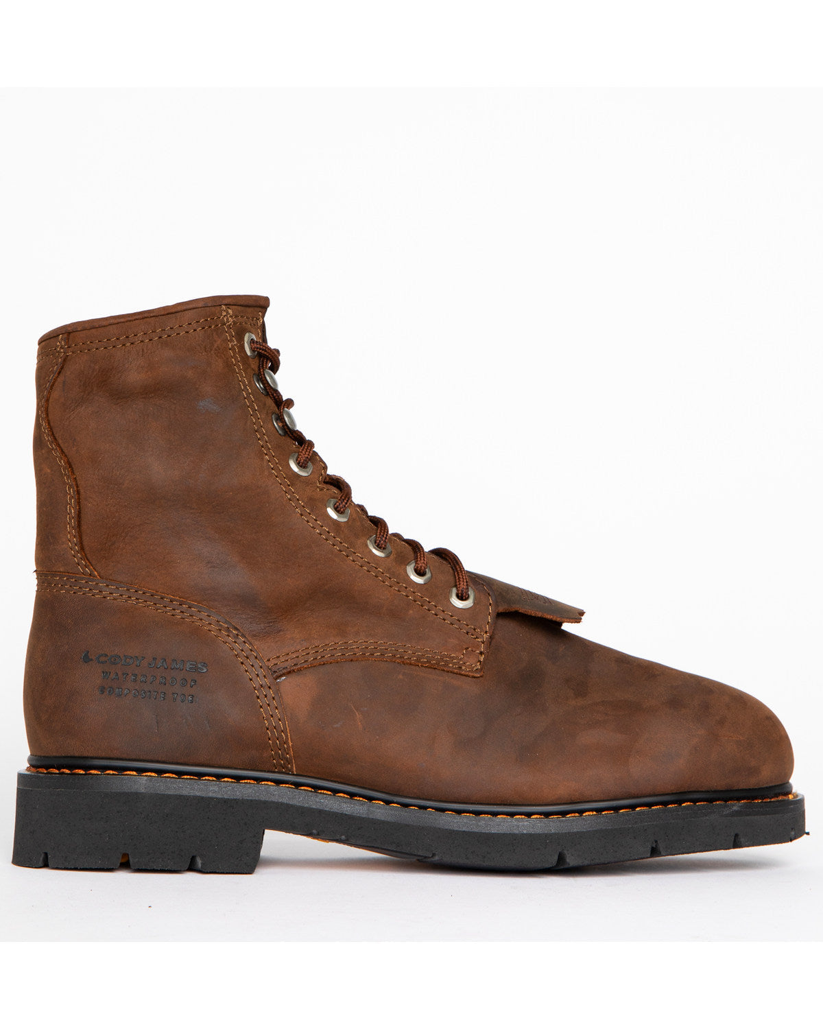 Men's 8" Mustang Lace-Up Kiltie Waterproof Work Boots - Com Brown