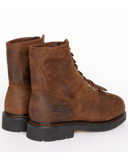 Men's 8" Mustang Lace-Up Kiltie Waterproof Work Boots - Com Brown