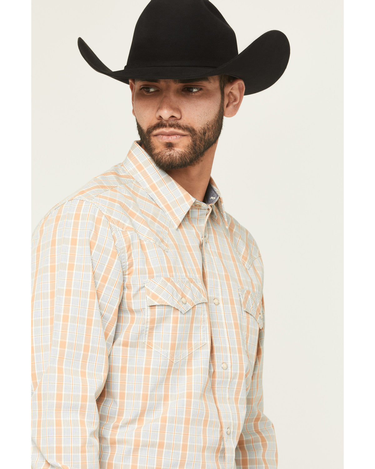 Men's Tanhue Plaid Print Long Sleeve Snap Western Shirt - B Sand