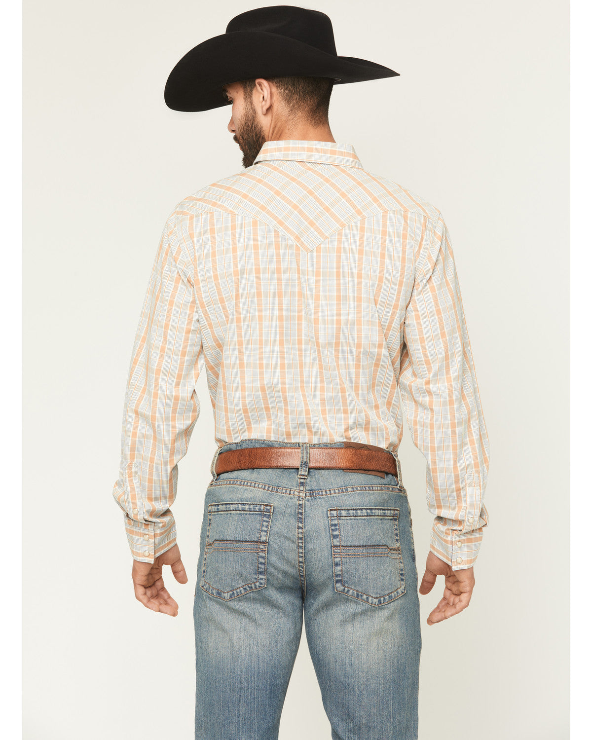 Men's Tanhue Plaid Print Long Sleeve Snap Western Shirt - B Sand