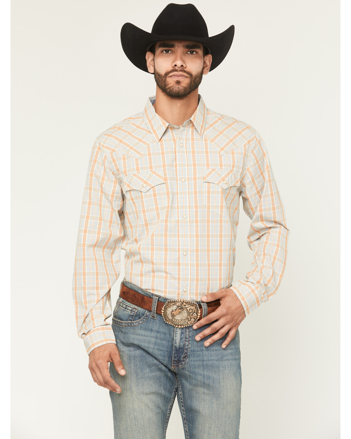 Men's Tanhue Plaid Print Long Sleeve Snap Western Shirt Sand