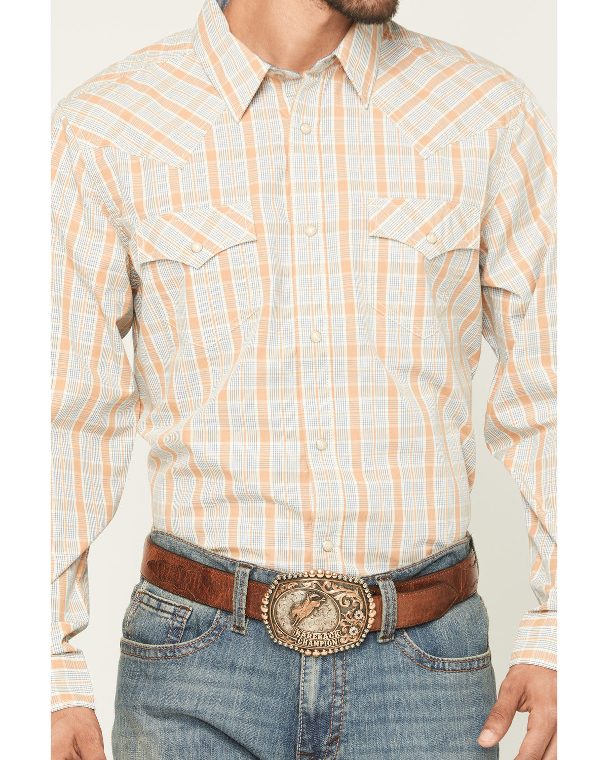 Men's Tanhue Plaid Print Long Sleeve Snap Western Shirt Sand